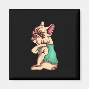 I Love Mom Tattoo Lover Funny French Bulldog Gift Magnet