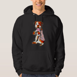 I Love Mom Tattoo Pit Bull Dog Flowers Mother's Da Hoodie