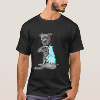 I Love Mom Tattoo Pitbull Dog Lover Women Gift Pit T-Shirt