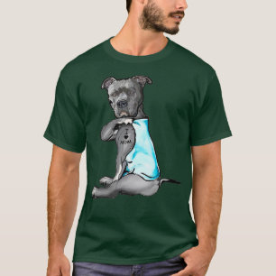 I Love Mom Tattoo Pitbull Dog Lover Women Gift T-Shirt