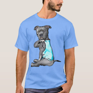 I Love Mom Tattoo Pitbull Dog Lover Women Mother's T-Shirt