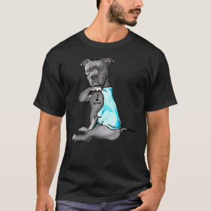 I Love Mom Tattoo Pitbull Dog Lover Women Pitbull T-Shirt