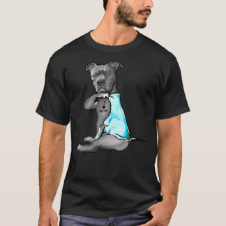 I Love Mom Tattoo Pitbull Dog Lover Women Pitbull  T-Shirt