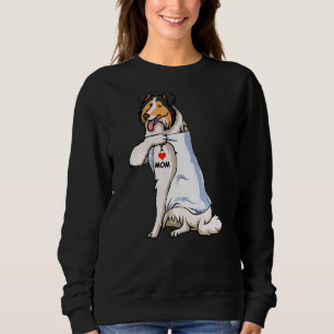 I Love Mom Tattoo Rough Collie Mom Dog Women Sweatshirt