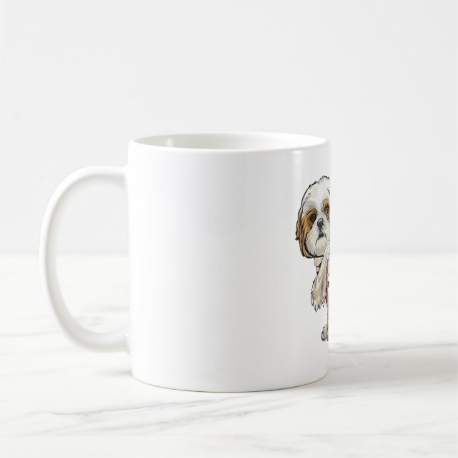 I Love Mom Tattoo Shih Tzu Mom Funny Mother_s Day  Coffee Mug (Left)
