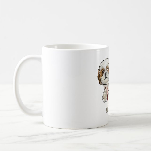 I Love Mom Tattoo Shih Tzu Mom Funny Mother_s Day  Coffee Mug (Left)