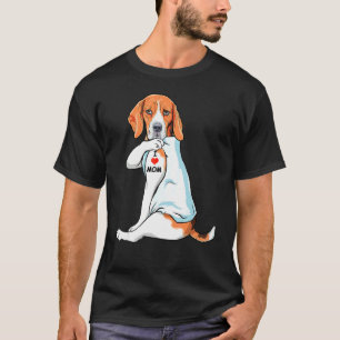 I Love Mom Tattoo Treeing Walker Coonhound Mom Dog T-Shirt