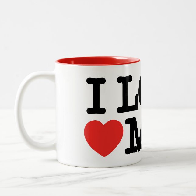 I love mom Two-Tone coffee mug (Left)