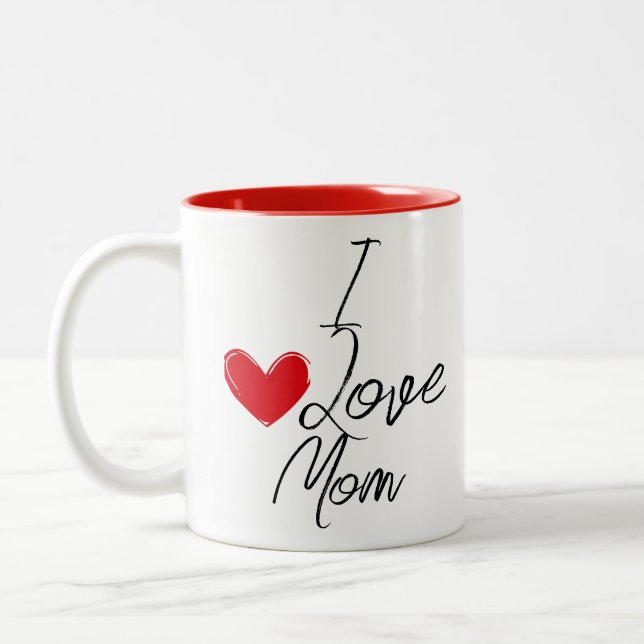 I love mom Two-Tone coffee mug (Left)