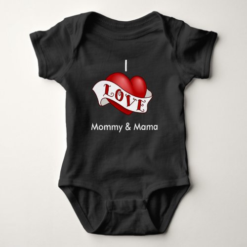 I Love Mommy and Momma Baby Bodysuit