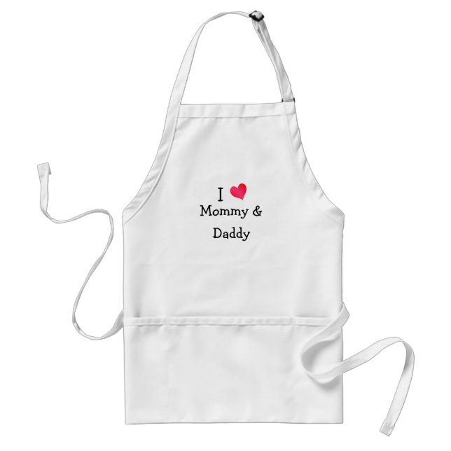 I Love Mommy & Daddy Adult Apron (Front)