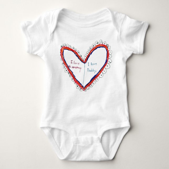 I Love Mommy & Daddy Baby Bodysuit (Front)
