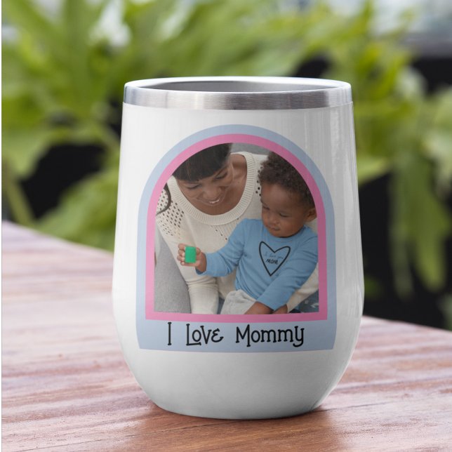 I Love Mommy Family Photo Water Bottle (Creator Uploaded)