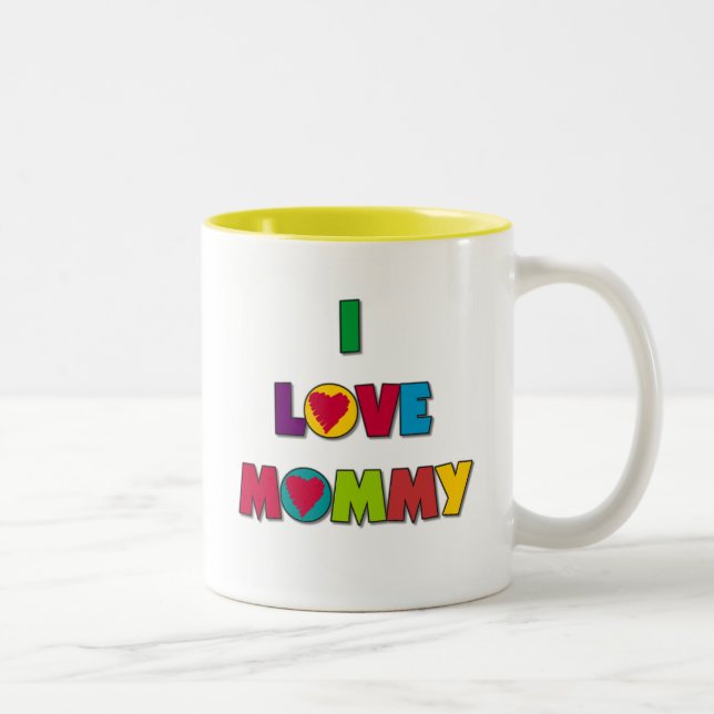 I Love Mommy T-shirts and Gifts Two-Tone Coffee Mug (Right)