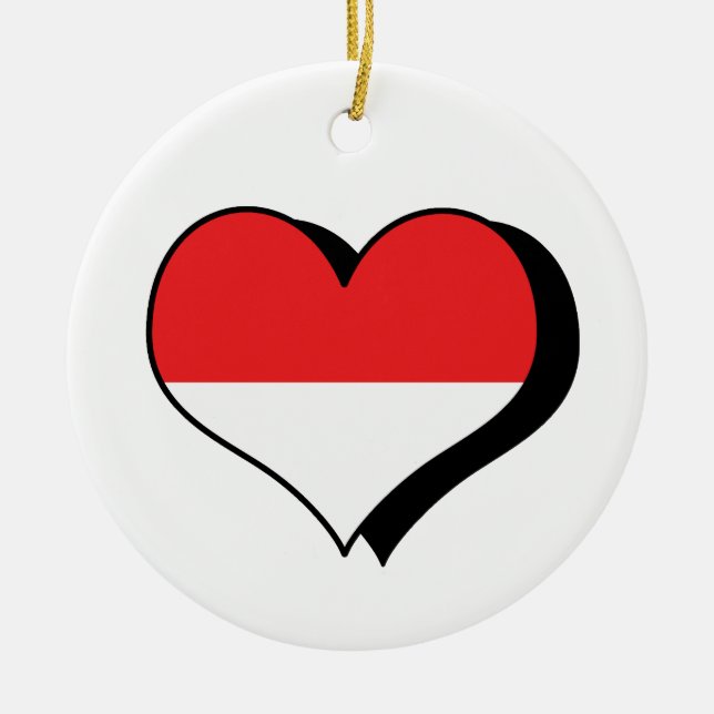 I Love Monaco Flag Ornament (Front)