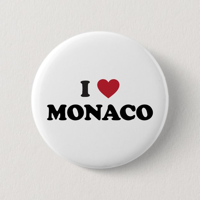 I Love Monaco Pinback Button (Front)