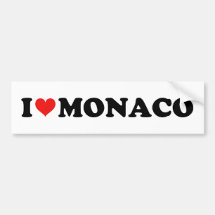 I Love Monaco Red Heart Car Bumper Sticker