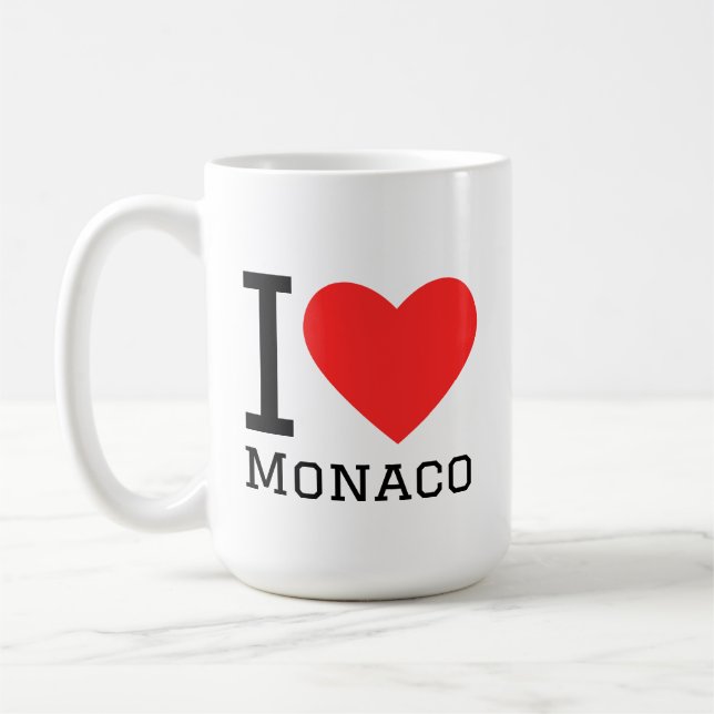 I love Monaco square sticker Coffee Mug (Left)