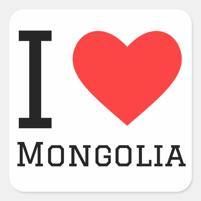 I love Mongolia  Square Sticker (Front)