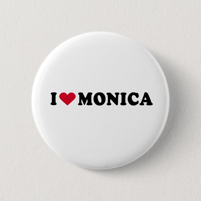 I LOVE MONICA PINBACK BUTTON (Front)