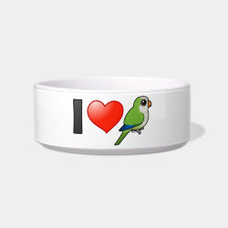 I Love Monk Parakeets Cat Food Bowl