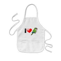I Love Monk Parakeets Kid's Apron