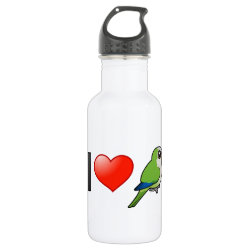 I Love Monk Parakeets Water Bottle (24 oz)