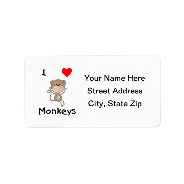 I Love Monkeys (2) Label (Front)