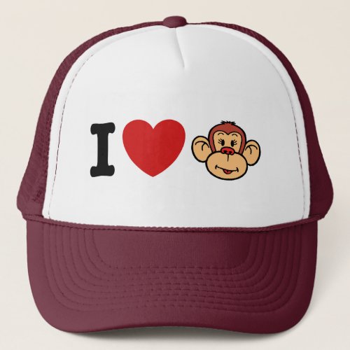 I Love Monkeys Trucker Hat