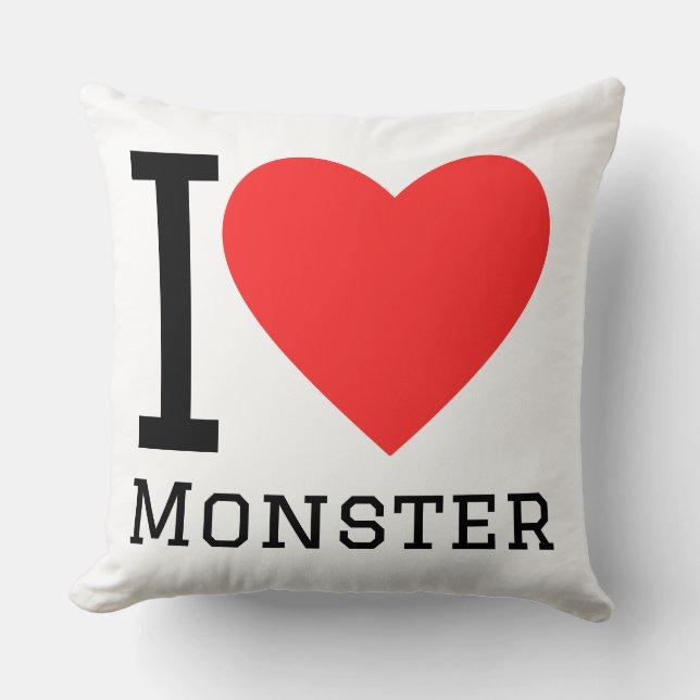 I love monster throw pillow (Front)