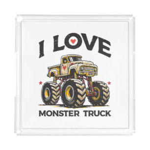I Love Monster Truck Acrylic Tray