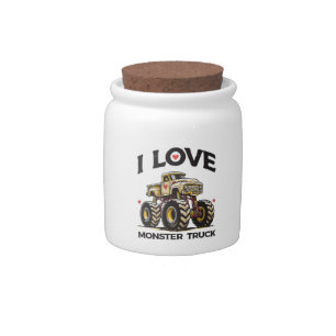I Love Monster Truck Candy Jar