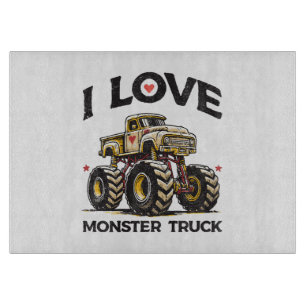 I Love Monster Truck Cutting Board