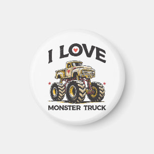 I Love Monster Truck Magnet