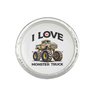 I Love Monster Truck Ring
