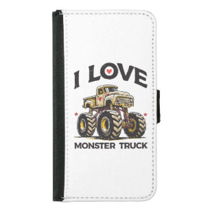 I Love Monster Truck Samsung Galaxy S5 Wallet Case