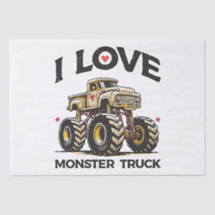 I Love Monster Truck Tissue Paper
