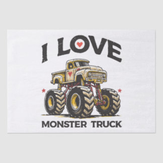 I Love Monster Truck Tissue Paper