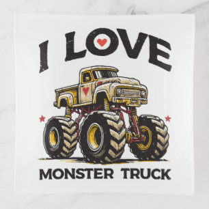 I Love Monster Truck Trinket Tray