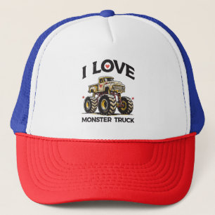 I Love Monster Truck Trucker Hat