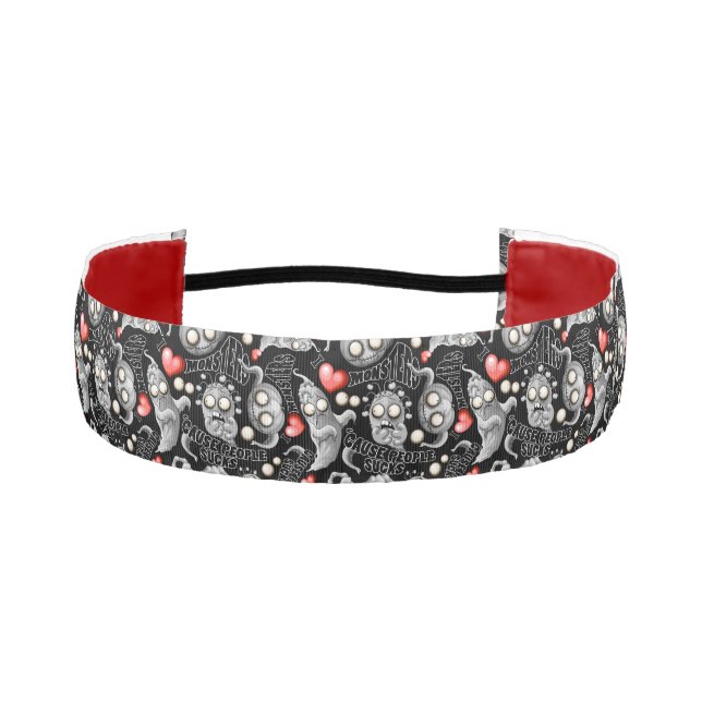 I Love Monsters 'cause People Sucks Athletic Headband (Front)
