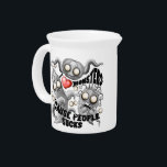 I Love Monsters 'cause People Sucks Beverage Pitcher<br><div class="desc">Creepy Cute Monsters,  funny Characters saying "I Love Monsters because People Sucks",  perfect text quote for humorous Halloween Design. Original Vector Graphic Art Illustration Copyright BluedarkArt TheChameleonArt</div>