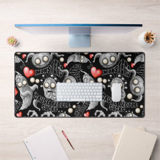 I Love Monsters 'cause People Sucks Desk Mat