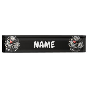 I Love Monsters 'cause People Sucks Desk Name Plate