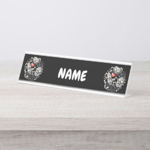 I Love Monsters 'cause People Sucks Desk Name Plate