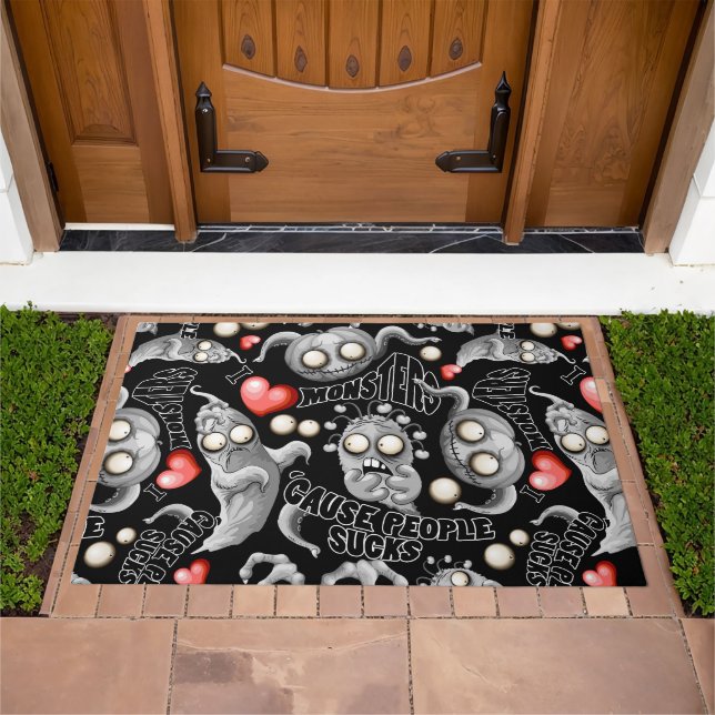 I Love Monsters 'cause People Sucks Doormat (Outdoor)
