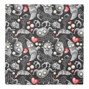 I Love Monsters 'cause People Sucks Duvet Cover