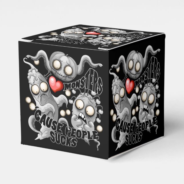I Love Monsters 'cause People Sucks Favor Boxes (Front Side)