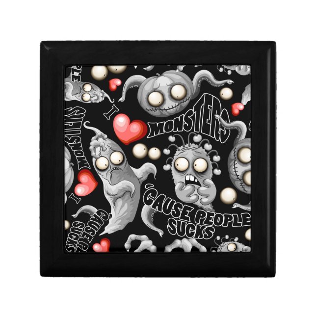I Love Monsters 'cause People Sucks Gift Box (Front)