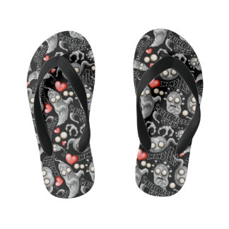 I Love Monsters 'cause People Sucks Kid's Flip Flops